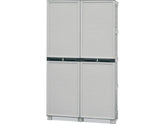 Broom holder cabinet in polypropylenee, with petrol bleu doors  L 1000 x P 390 x H 1,720 mm
